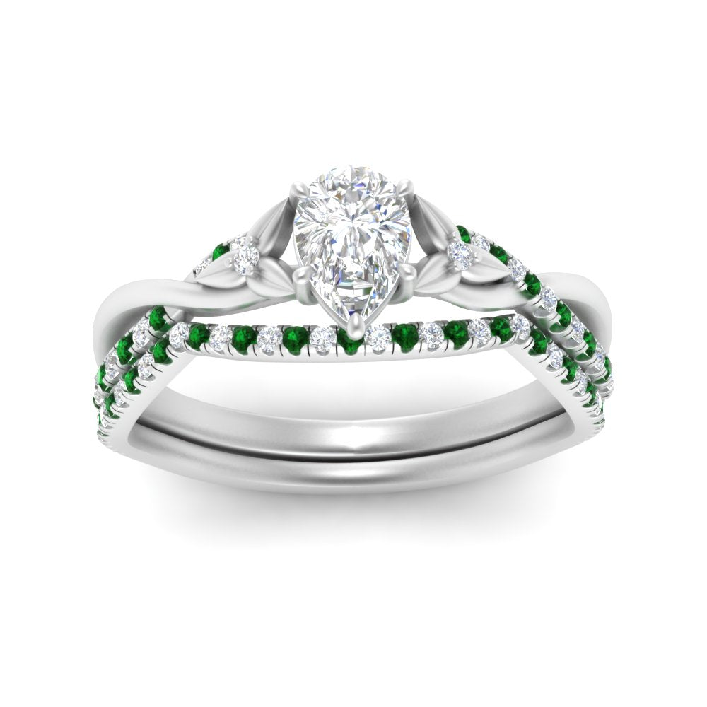 twisted-daisy-pear-emerald-bridal-ring-set-in-white-gold-FD9986B2PEGEMGR-NL-WG