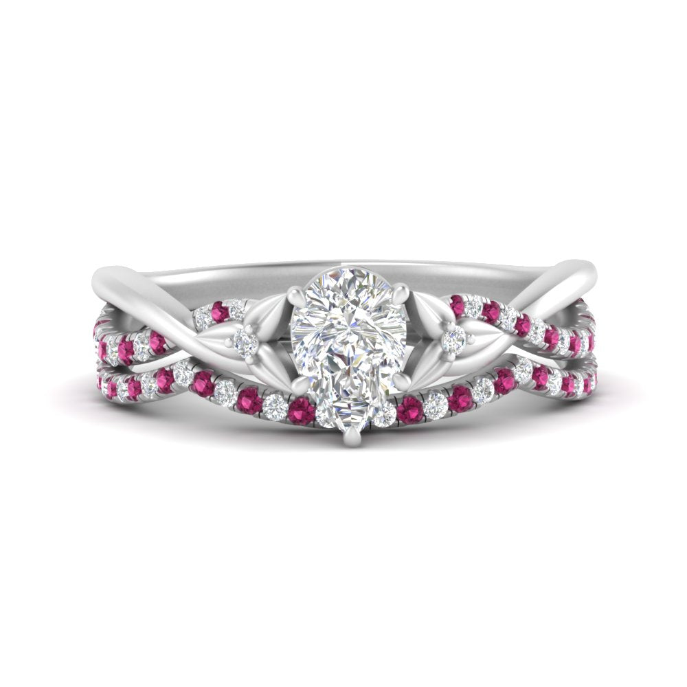 twisted-daisy-pear-pink-sapphire-bridal-ring-set-in-white-gold-FD9986B2PEGSADRPI-NL-WG