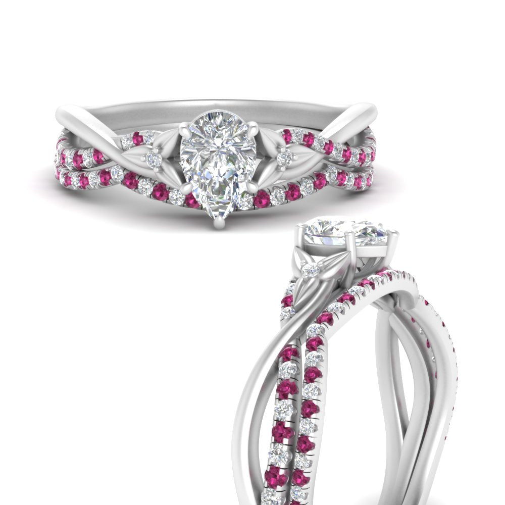 twisted-daisy-pear-pink-sapphire-bridal-ring-set-in-white-gold-FD9986B2PEGSADRPI-NL-WG