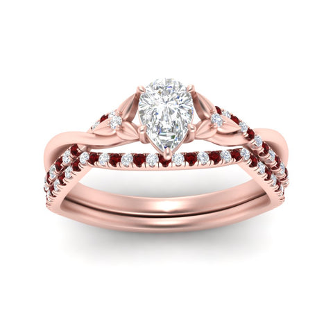 twisted-daisy-pear-ruby-bridal-ring-set-in-rose-gold-FD9986B2PEGRUDR-NL-RG