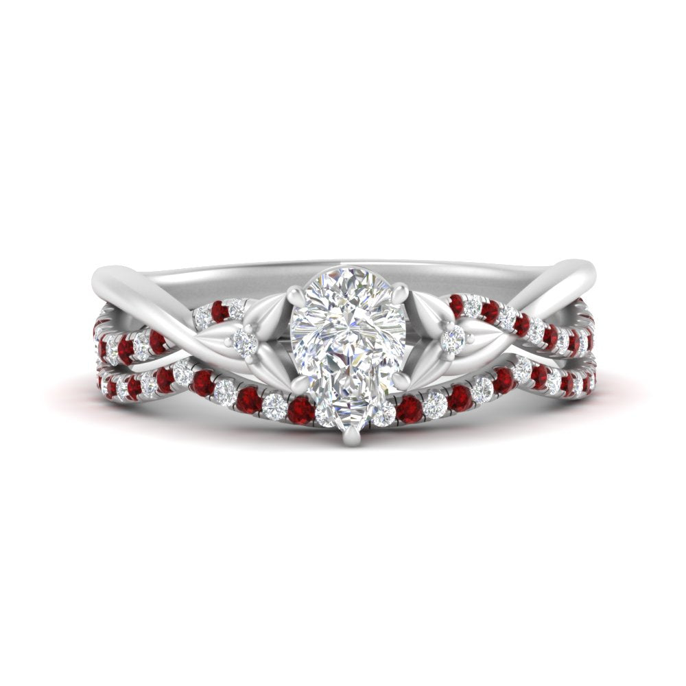 twisted-daisy-pear-ruby-bridal-ring-set-in-white-gold-FD9986B2PEGRUDR-NL-WG