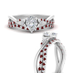Load image into Gallery viewer, twisted-daisy-pear-ruby-bridal-ring-set-in-white-gold-FD9986B2PEGRUDR-NL-WG

