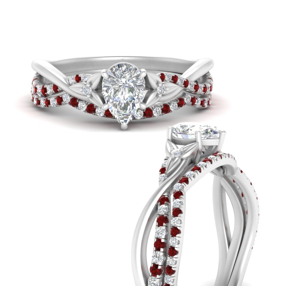 twisted-daisy-pear-ruby-bridal-ring-set-in-white-gold-FD9986B2PEGRUDR-NL-WG