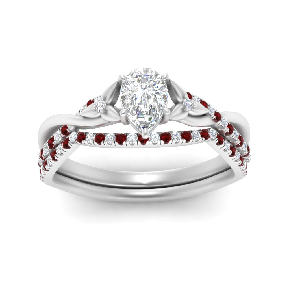 twisted-daisy-pear-ruby-bridal-ring-set-in-white-gold-FD9986B2PEGRUDR-NL-WG