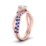 Load image into Gallery viewer, twisted-daisy-pear-sapphire-bridal-ring-set-in-rose-gold-FD9986B2PEGSABL-NL-RG
