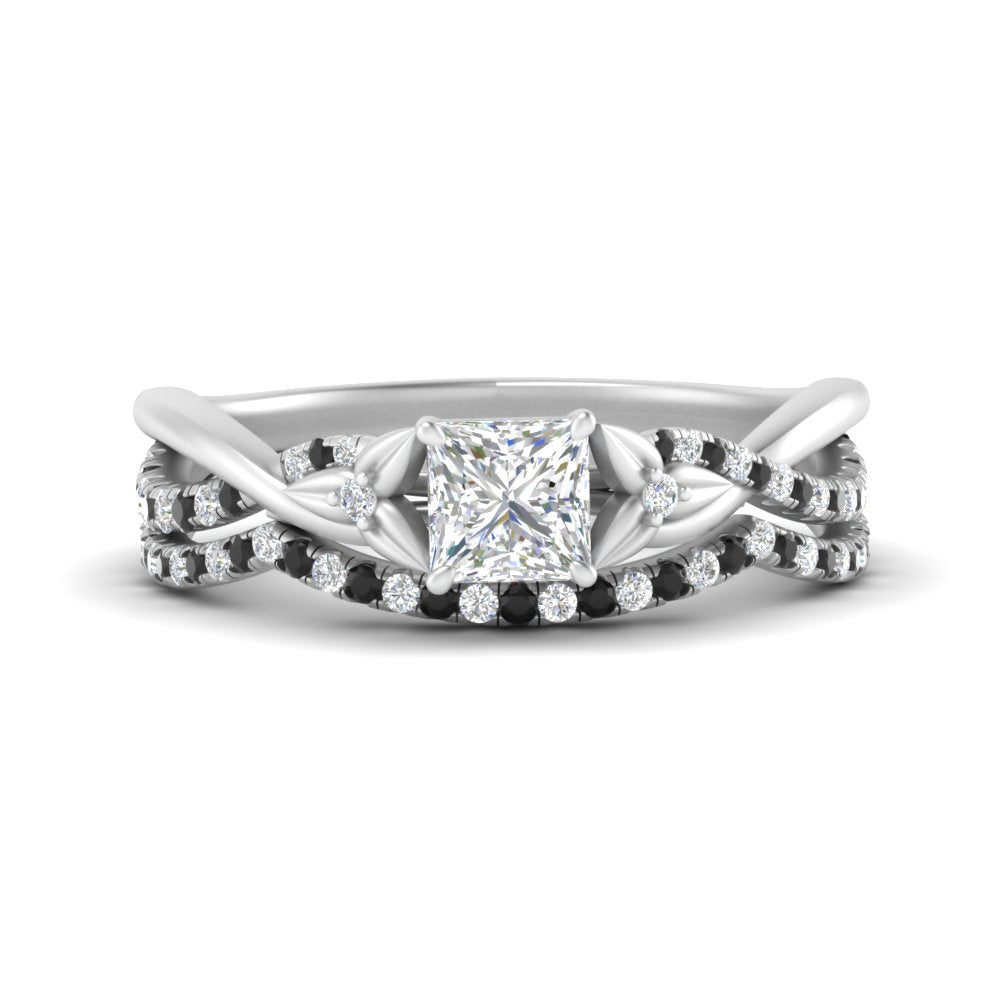 twisted-daisy-princess-cut-black-diamond-bridal-ring-set-in-white-gold-FD9986B2PRGBLACK-NL-WG