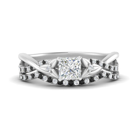twisted-daisy-princess-cut-black-diamond-bridal-ring-set-in-white-gold-FD9986B2PRGBLACK-NL-WG
