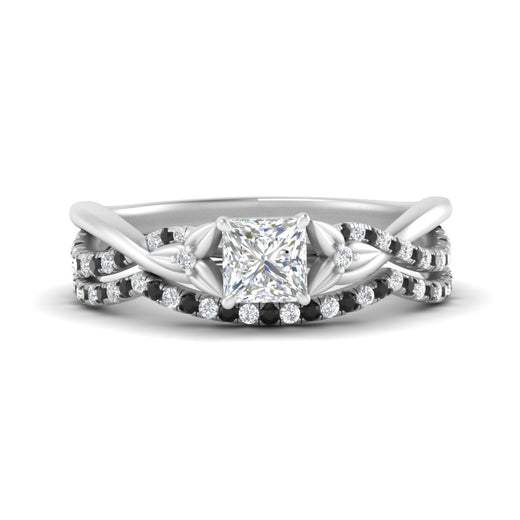 twisted-daisy-princess-cut-black-diamond-bridal-ring-set-in-white-gold-FD9986B2PRGBLACK-NL-WG