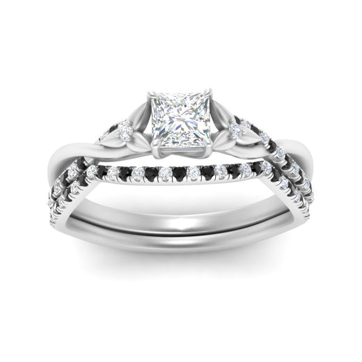 twisted-daisy-princess-cut-black-diamond-bridal-ring-set-in-white-gold-FD9986B2PRGBLACK-NL-WG