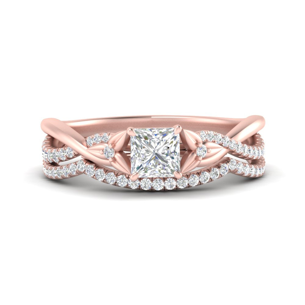 twisted-daisy-princess-cut-diamond-bridal-ring-set-in-rose-gold-FD9986B2PR-NL-RG