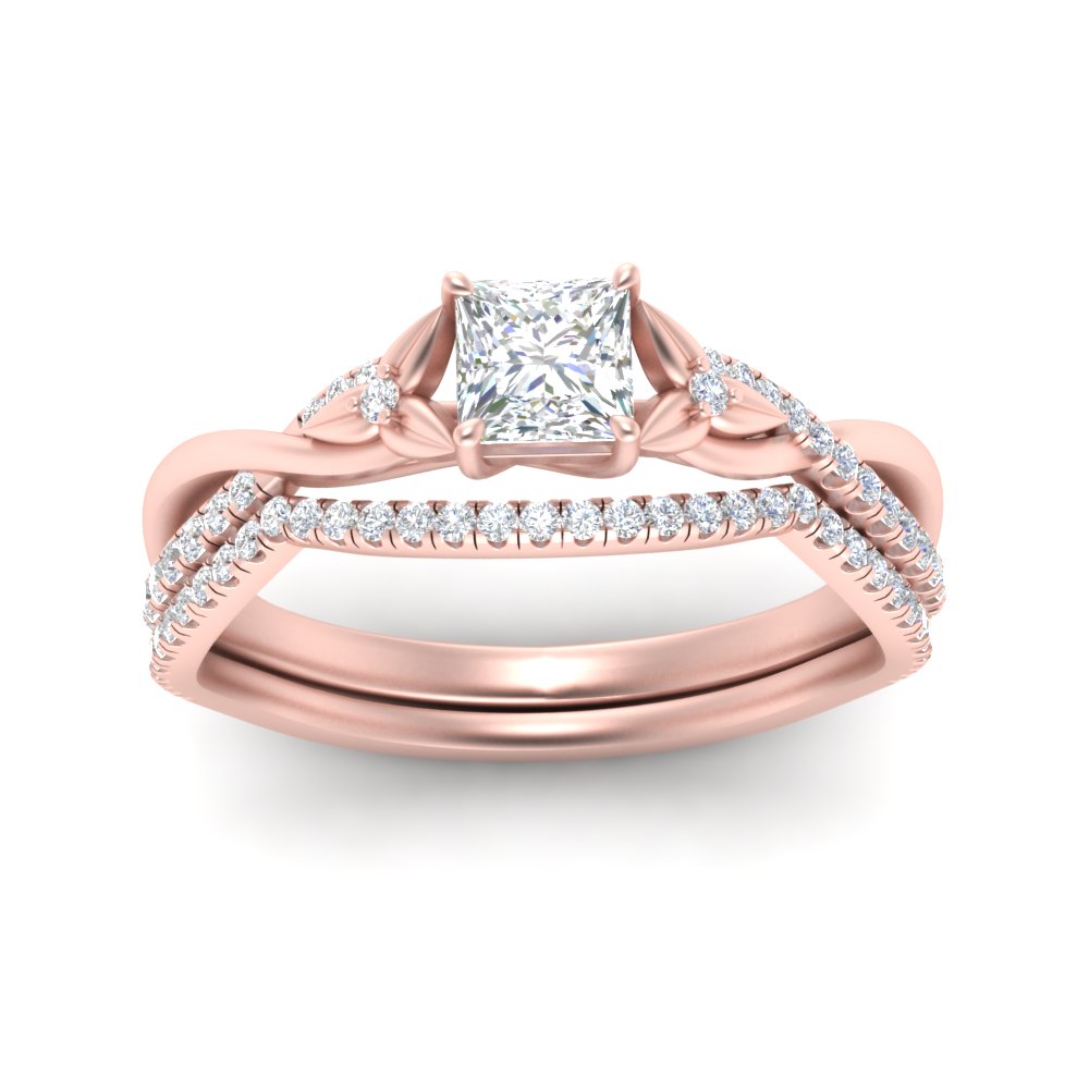 twisted-daisy-princess-cut-diamond-bridal-ring-set-in-rose-gold-FD9986B2PR-NL-RG