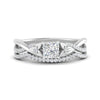Load image into Gallery viewer, twisted-daisy-princess-cut-diamond-bridal-ring-set-in-white-gold-FD9986B2PR-NL-WG