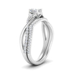 Load image into Gallery viewer, twisted-daisy-princess-cut-diamond-bridal-ring-set-in-white-gold-FD9986B2PR-NL-WG
