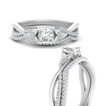 Load image into Gallery viewer, twisted-daisy-princess-cut-diamond-bridal-ring-set-in-white-gold-FD9986B2PR-NL-WG
