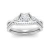 Load image into Gallery viewer, twisted-daisy-princess-cut-diamond-bridal-ring-set-in-white-gold-FD9986B2PR-NL-WG