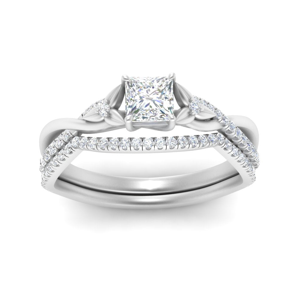 twisted-daisy-princess-cut-diamond-bridal-ring-set-in-white-gold-FD9986B2PR-NL-WG