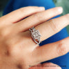 Load image into Gallery viewer, twisted-daisy-princess-cut-diamond-bridal-ring-set-in-white-gold-FD9986B2PR-NL-WG