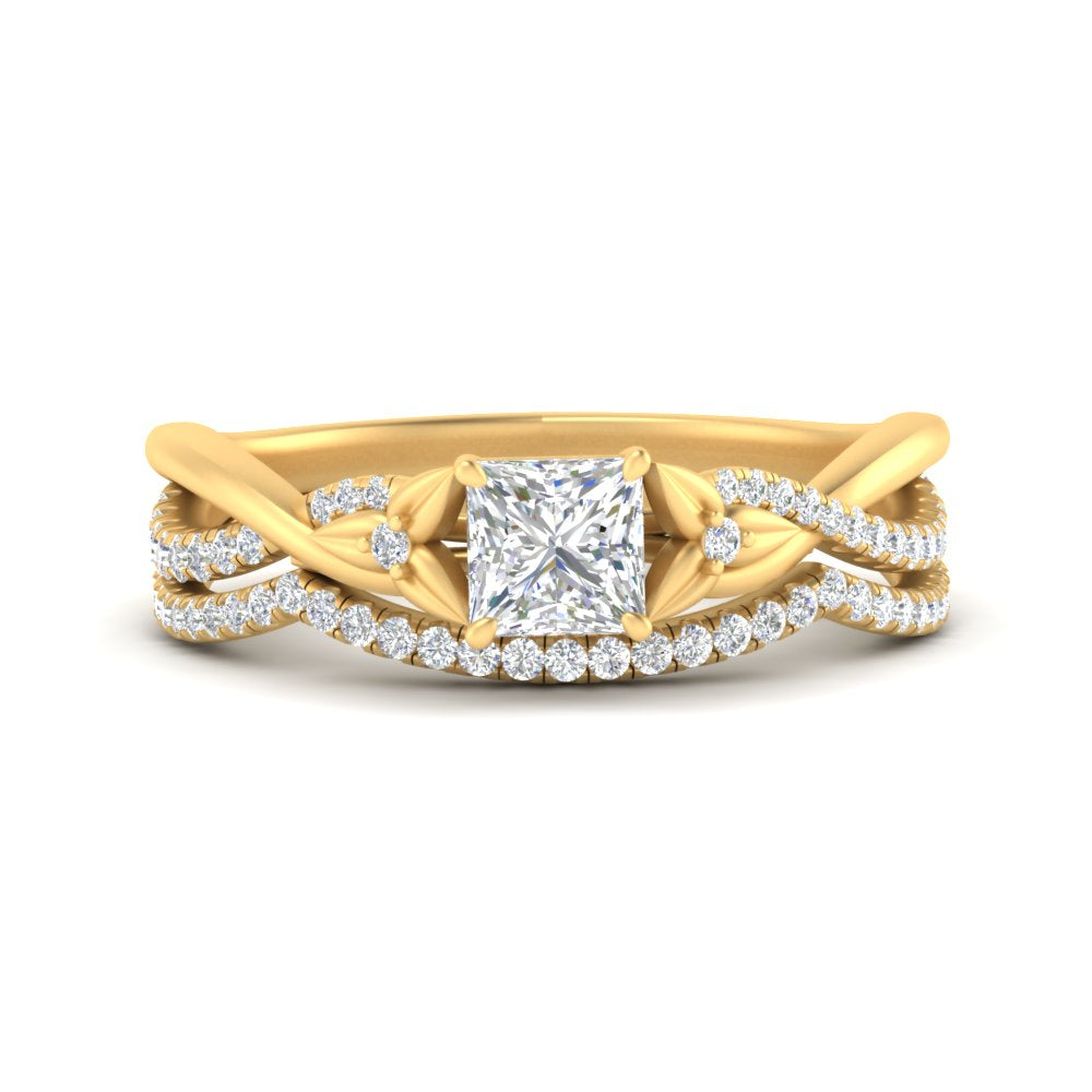 twisted-daisy-princess-cut-diamond-bridal-ring-set-in-yellow-gold-FD9986B2PR-NL-YG
