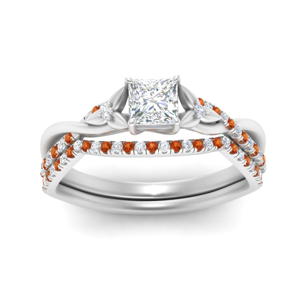twisted-daisy-princess-cut-orange-sapphire-bridal-ring-set-in-white-gold-FD9986B2PRGSAOR-NL-WG