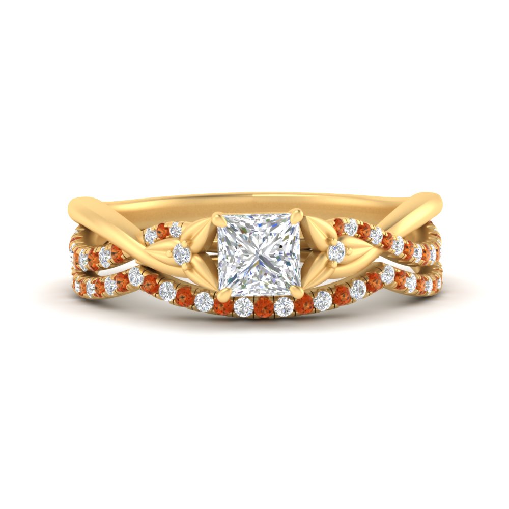 twisted-daisy-princess-cut-orange-sapphire-bridal-ring-set-in-yellow-gold-FD9986B2PRGSAOR-NL-YG