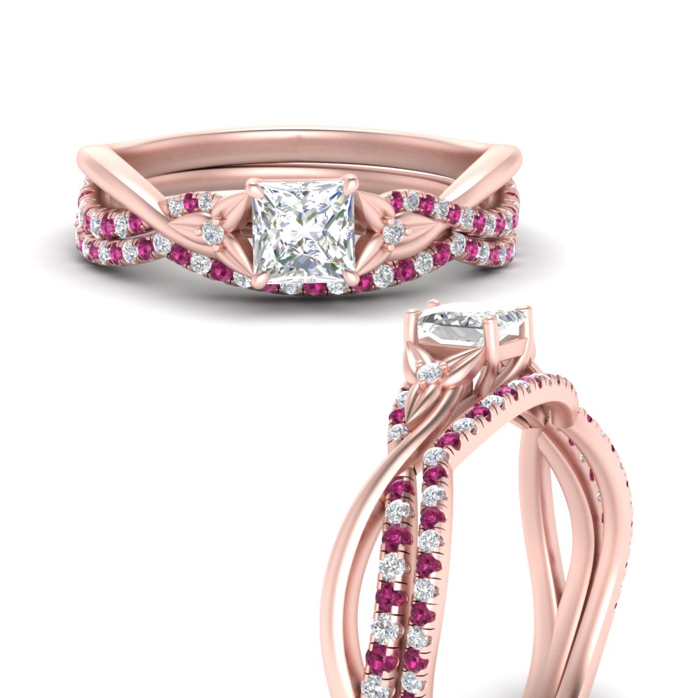 twisted-daisy-princess-cut-pink-sapphire-bridal-ring-set-in-rose-gold-FD9986B2PRGSADRPI-NL-RG