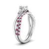 Load image into Gallery viewer, twisted-daisy-princess-cut-pink-sapphire-bridal-ring-set-in-white-gold-FD9986B2PRGSADRPI-NL-WG