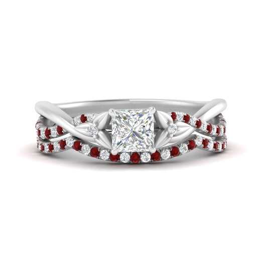 twisted-daisy-princess-cut-ruby-bridal-ring-set-in-white-gold-FD9986B2PRGRUDR-NL-WG