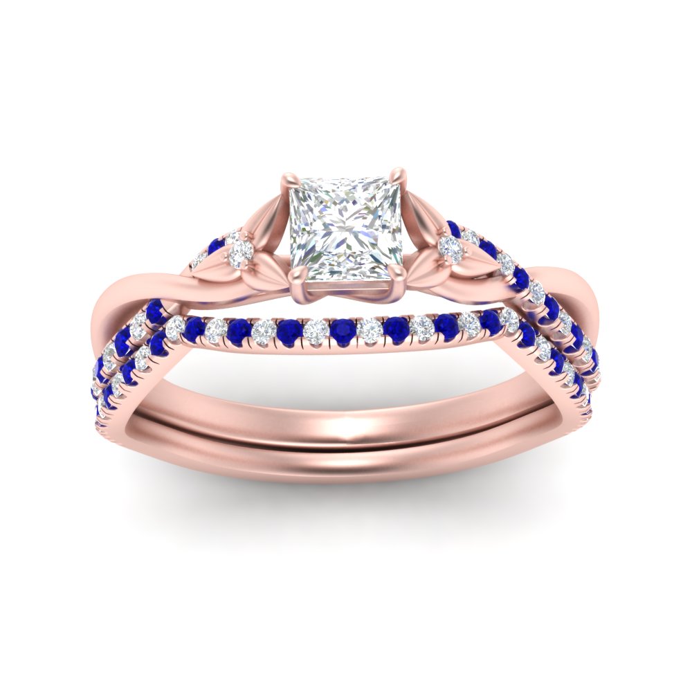 twisted-daisy-princess-cut-sapphire-bridal-ring-set-in-rose-gold-FD9986B2PRGSABL-NL-RG