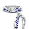 Load image into Gallery viewer, twisted-daisy-princess-cut-sapphire-bridal-ring-set-in-white-gold-FD9986B2PRGSABL-NL-WG