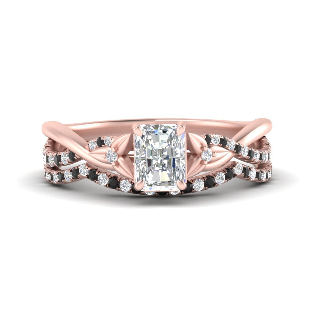 twisted-daisy-radiant-black-diamond-bridal-ring-set-in-rose-gold-FD9986B2RAGBLACK-NL-RG