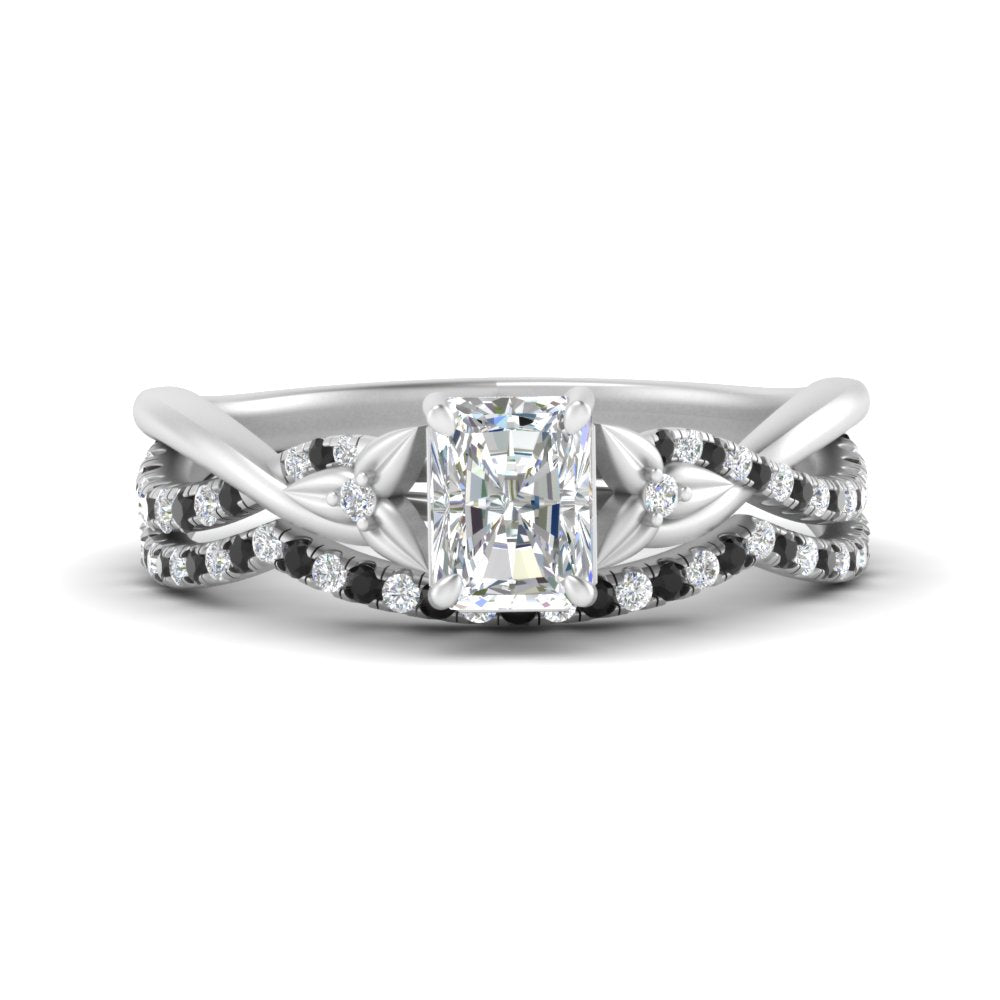 twisted-daisy-radiant-black-diamond-bridal-ring-set-in-white-gold-FD9986B2RAGBLACK-NL-WG