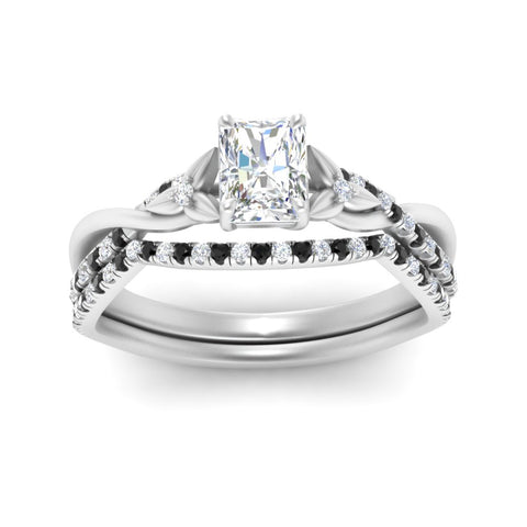 twisted-daisy-radiant-black-diamond-bridal-ring-set-in-white-gold-FD9986B2RAGBLACK-NL-WG
