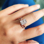 Load image into Gallery viewer, twisted-daisy-radiant-diamond-bridal-ring-set-in-rose-gold-FD9986B2RA-NL-RG
