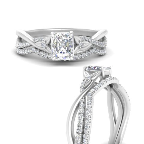 twisted-daisy-radiant-diamond-bridal-ring-set-in-white-gold-FD9986B2RA-NL-WG