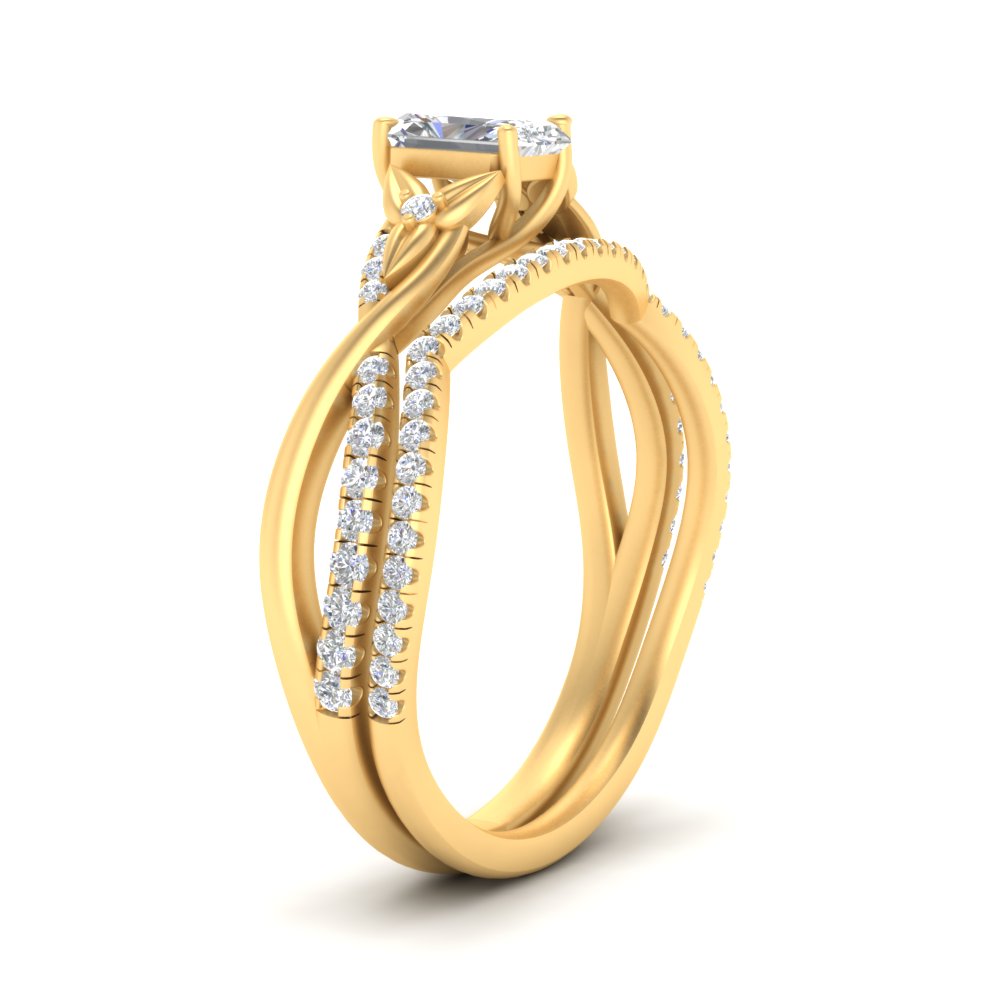 twisted-daisy-radiant-diamond-bridal-ring-set-in-yellow-gold-FD9986B2RA-NL-YG