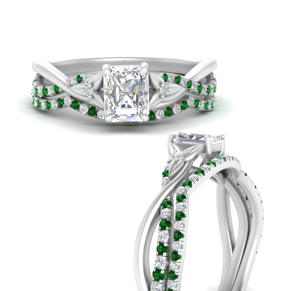 twisted-daisy-radiant-emerald-bridal-ring-set-in-white-gold-FD9986B2RAGEMGR-NL-WG