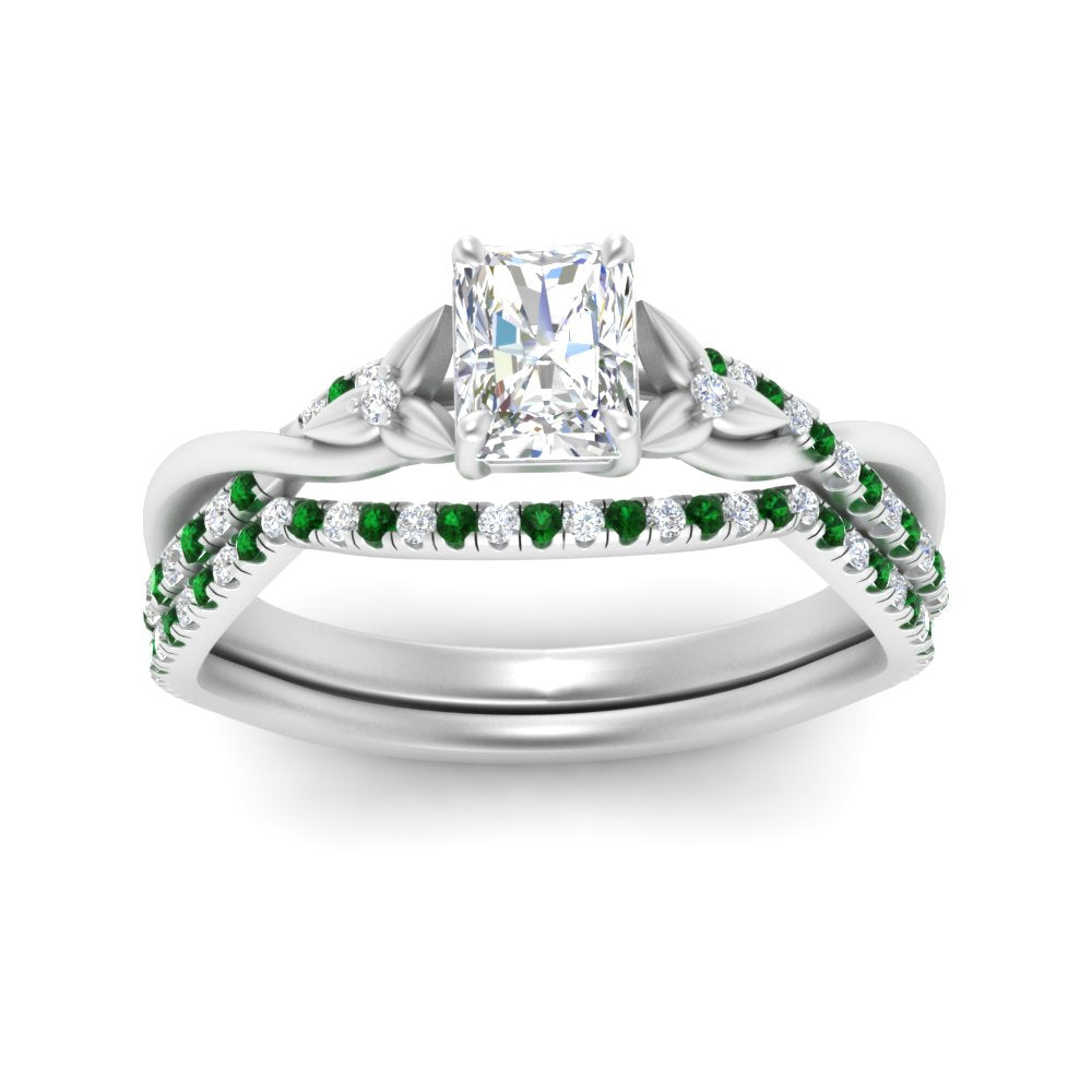 twisted-daisy-radiant-emerald-bridal-ring-set-in-white-gold-FD9986B2RAGEMGR-NL-WG