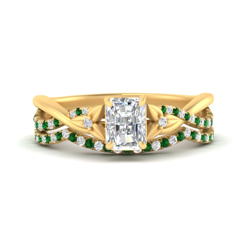 twisted-daisy-radiant-emerald-bridal-ring-set-in-yellow-gold-FD9986B2RAGEMGR-NL-YG