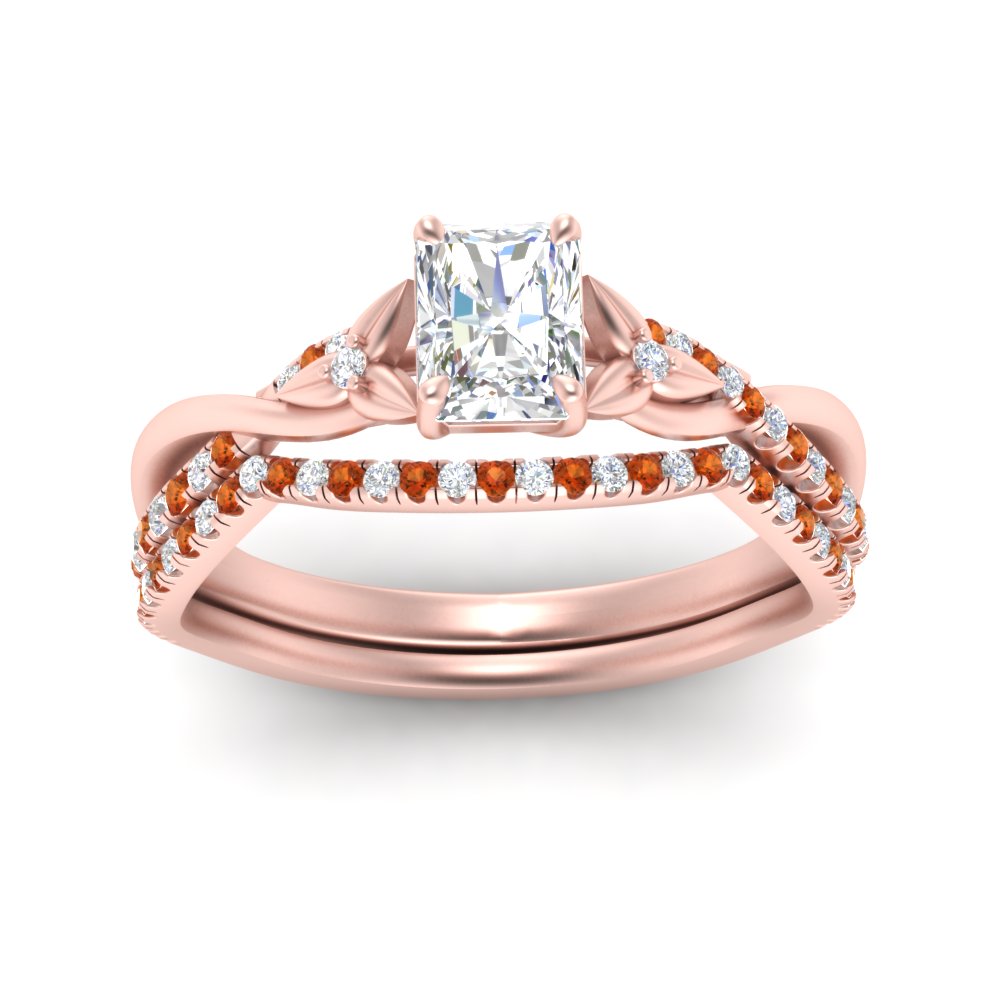 twisted-daisy-radiant-orange-sapphire-bridal-ring-set-in-rose-gold-FD9986B2RAGSAOR-NL-RG