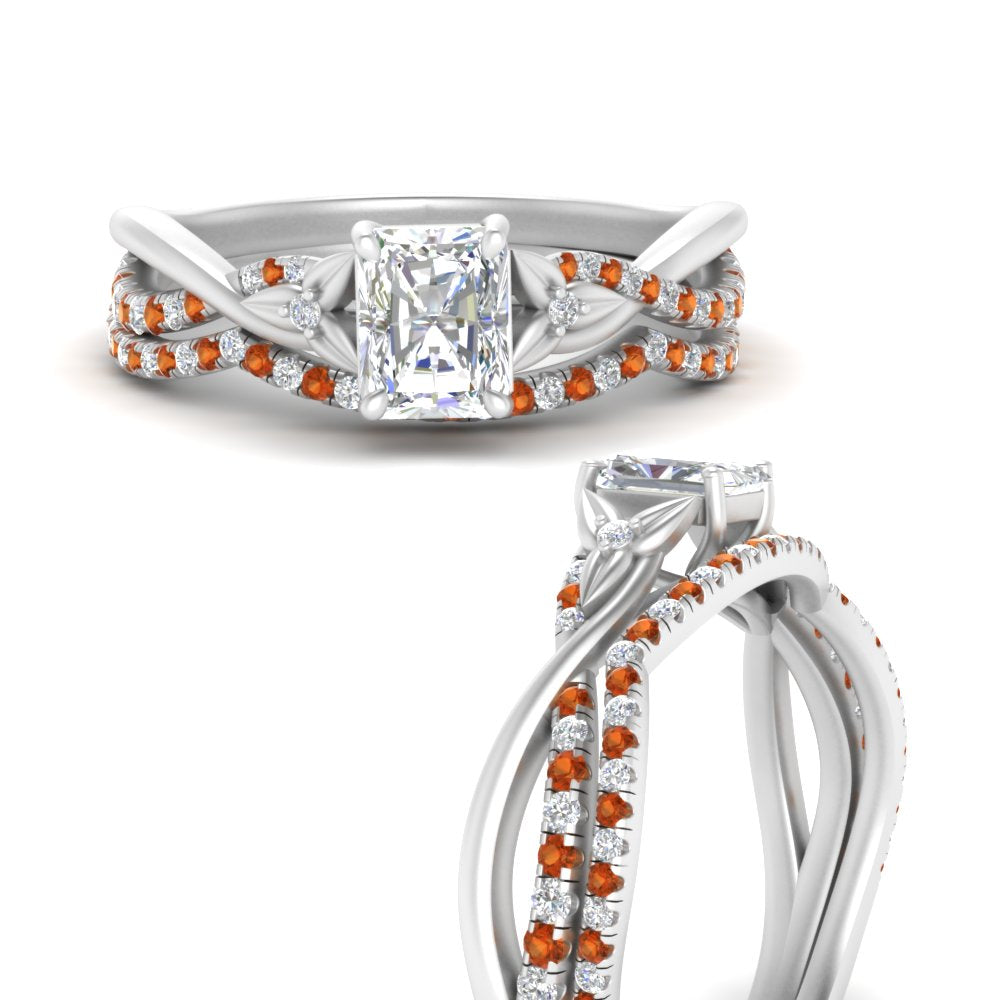 twisted-daisy-radiant-orange-sapphire-bridal-ring-set-in-white-gold-FD9986B2RAGSAOR-NL-WG