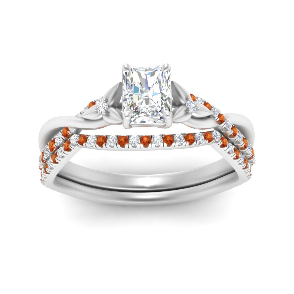 twisted-daisy-radiant-orange-sapphire-bridal-ring-set-in-white-gold-FD9986B2RAGSAOR-NL-WG