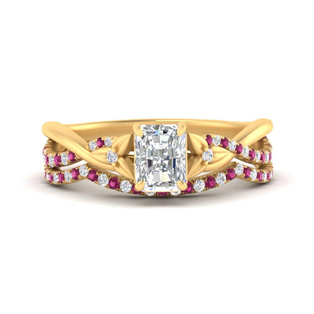 twisted-daisy-radiant-pink-sapphire-bridal-ring-set-in-yellow-gold-FD9986B2RAGSADRPI-NL-YG