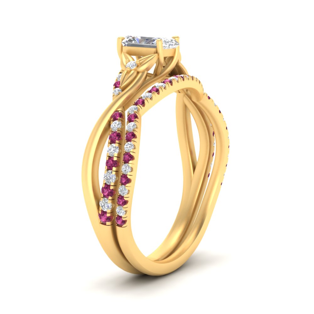twisted-daisy-radiant-pink-sapphire-bridal-ring-set-in-yellow-gold-FD9986B2RAGSADRPI-NL-YG