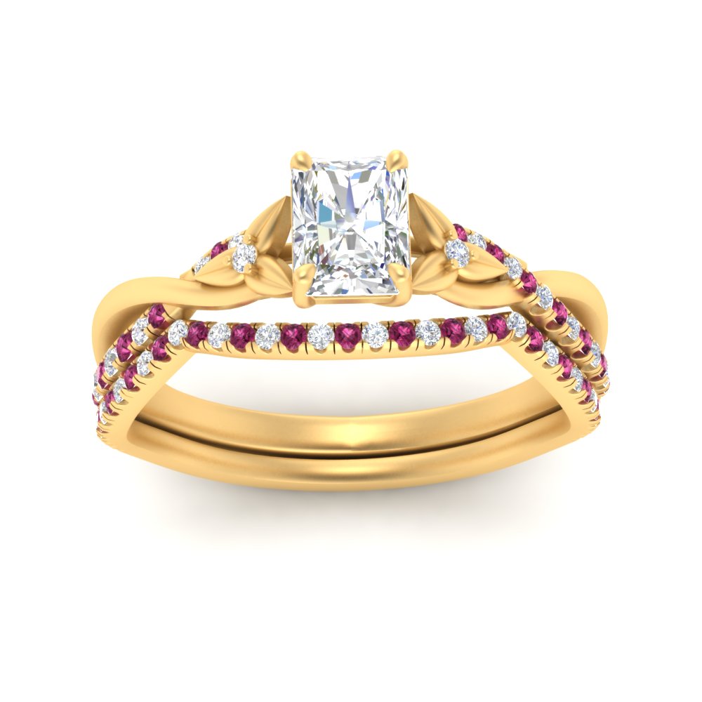 twisted-daisy-radiant-pink-sapphire-bridal-ring-set-in-yellow-gold-FD9986B2RAGSADRPI-NL-YG