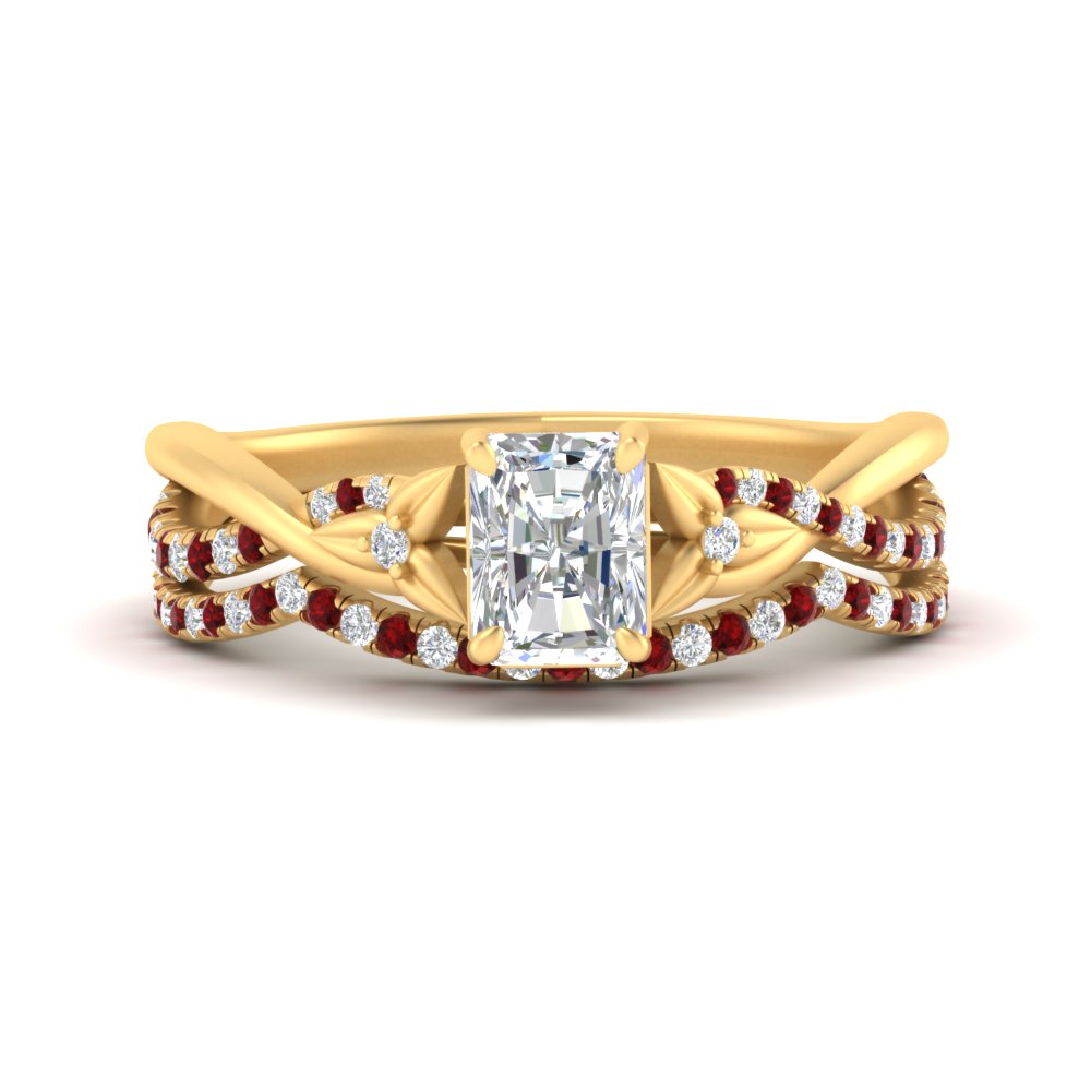 twisted-daisy-radiant-ruby-bridal-ring-set-in-yellow-gold-FD9986B2RAGRUDR-NL-YG