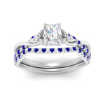 Load image into Gallery viewer, twisted-daisy-radiant-sapphire-bridal-ring-set-in-white-gold-FD9986B2RAGSABL-NL-WG
