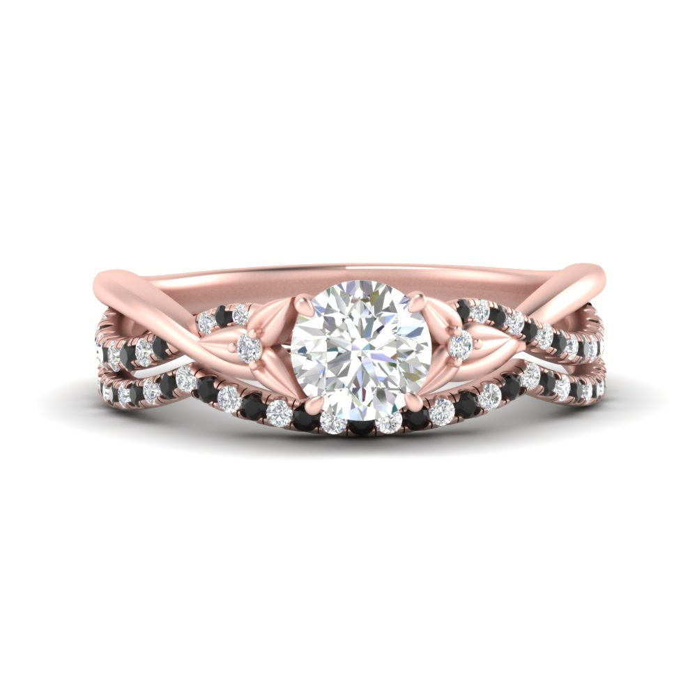 twisted-daisy-round-black-diamond-bridal-ring-set-in-rose-gold-FD9986B2ROGBLACK-NL-RG