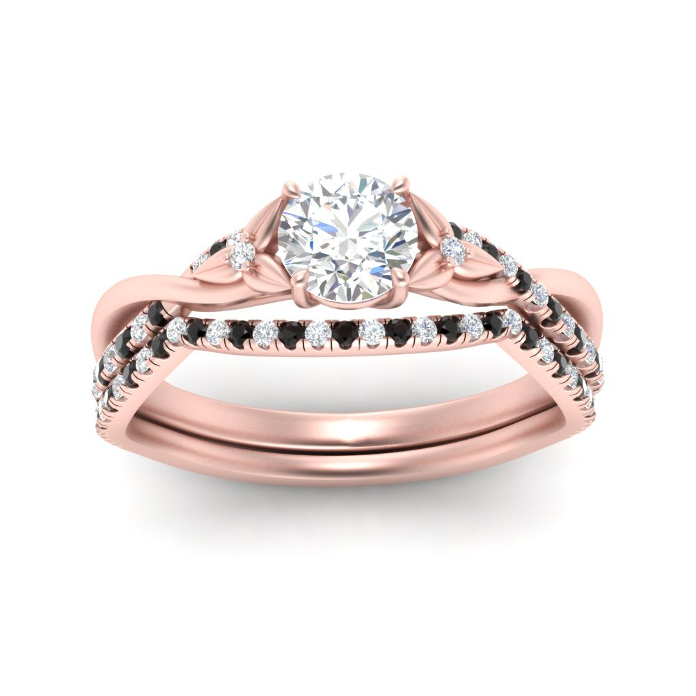 twisted-daisy-round-black-diamond-bridal-ring-set-in-rose-gold-FD9986B2ROGBLACK-NL-RG