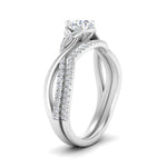 Load image into Gallery viewer, twisted-daisy-round-diamond-bridal-ring-set-in-white-gold-FD9986B2RO-NL-WG
