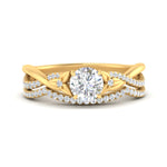 Load image into Gallery viewer, twisted-daisy-round-diamond-bridal-ring-set-in-yellow-gold-FD9986B2RO-NL-YG
